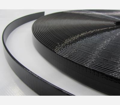 image of Webtex® Plastic Coated Harness Webbing 13mm Black 50m Roll Only **INDENT ONLY**