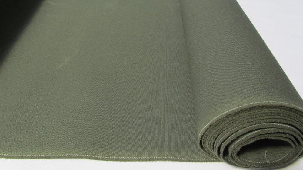 Proofed & Dyed Cotton Canvas 14oz 183cm Olive 50m Roll - Motor