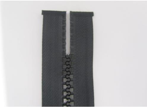 product image for Lenzip Molded 10 Open Ended Zip  60cm Black with Single Auto Locking Black Plastic Slider
