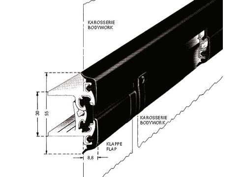 gallery image of Happich Cover Section EPDM Black. Combination hinge & body mould