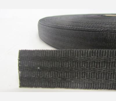 image of Webtex® Textured Polyester Tape 19mm Black 100m Pancake Roll
