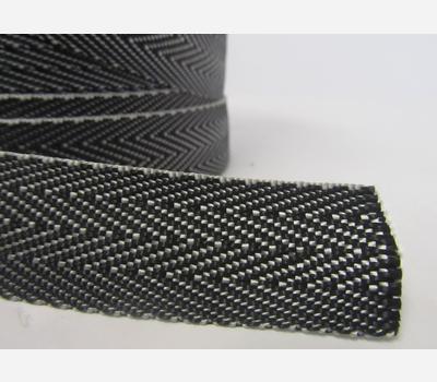 image of Webtex® UV Elite Polypropylene Binding 25mm Black/Silver 100m Spool only
