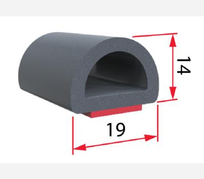 image of Self Adhesive EPDM Sponge Extrusion Seal 19mm x 14mm (33 or 5m)
