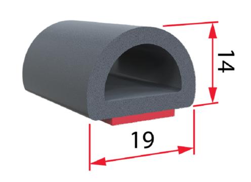 product image for Self Adhesive EPDM Sponge Extrusion Seal 19mm x 14mm (33 or 5m)