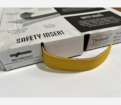 image of Tredsafe Step Edge Insert 43mm Signal Yellow 118 (Priced per meter sold in 25M roll)