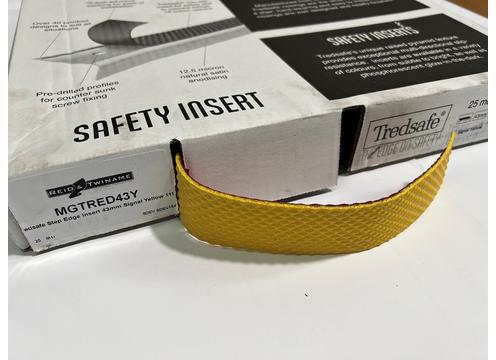 product image for Tredsafe Step Edge Insert 43mm Signal Yellow 118 (Priced per meter sold in 25M roll)